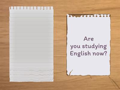 present continuous (short answers)