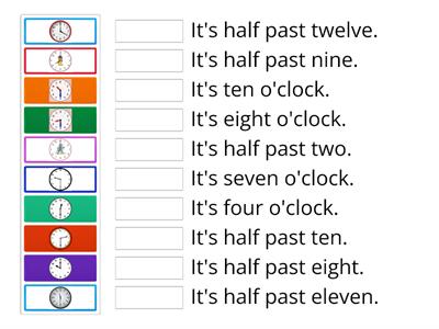 CTelling the Time (o`clock /half past)