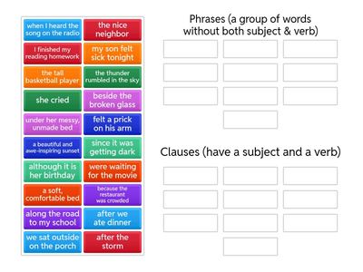Phrases & Clauses Sort 