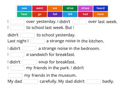 Lesson 9. Irregular Verbs practice +/- 1