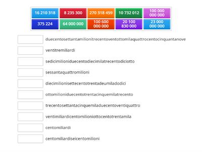 ABBINA NUMERI E PAROLE