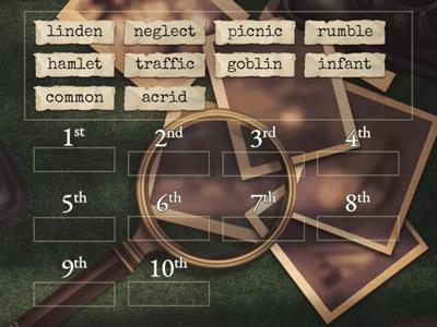 Alphabetize by FIRST LETTER 