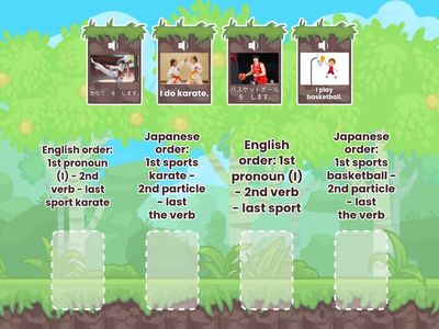 1 Sort the order of English and Japanese sentences.