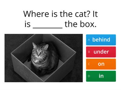 Prepositions of place (behind, in front, under, next to, between etc)