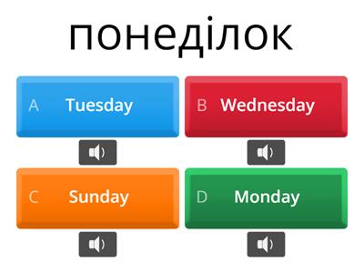 Days of the week