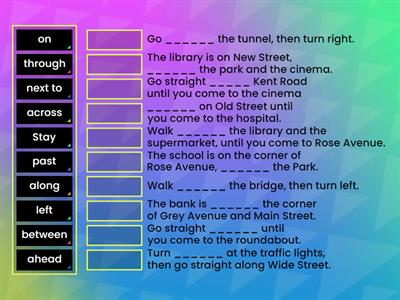 Giving directions - A2 English Vocabulary