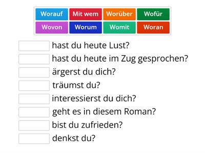 B1 L8 worüber? wofür?...