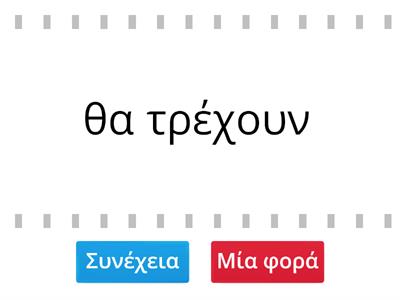 Συνέχεια ή μια φορά;|Στιγμιαίος-Εξακολουθητικός μέλλοντας