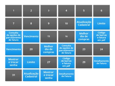Serviços disponíveis no app