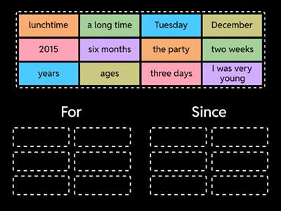 AEF3 - 2B. for or since?