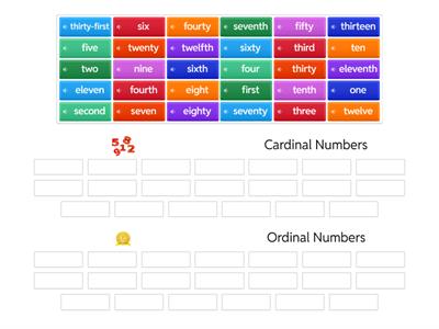 TEST#4 - Differentiates cardinal and ordinal numbers