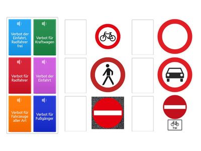Diese Zeichen weisen auf Verbote hin.