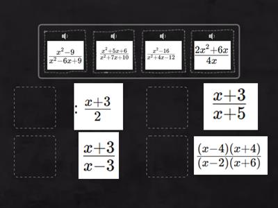 Une la fracción algebraica con su forma simplificada. 😄