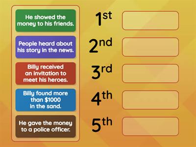 Put the events in the correct order