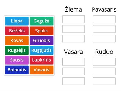 Metų laikai ir mėnesiai