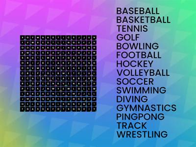 Sports Wordsearch