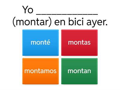 Preterite tense (regular -ar verbs) | Quiz