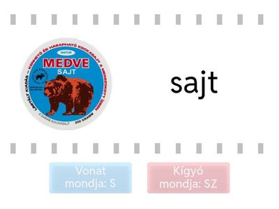 S-SZ auditív differenciálás szó elején