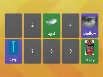 Opposite Adjective matching game
