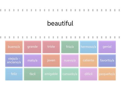 Common Adjectives (1) - English to Spanish - Beginners