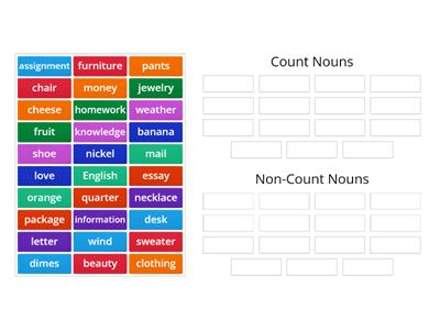 Count vs Non Count Nouns