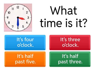 Telling the time (O'clock and half past)