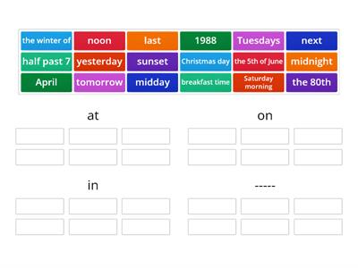 Time prepositions