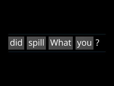 Past Simple - What did you...? - układanie zdań - zdania - unjumbling sentences - pt01