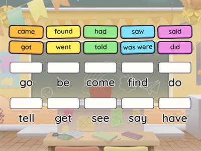 irregular verbs 2nd form match up 