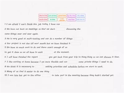 BP - B2 - Unit 7 Time management - Vocabulary