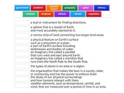 TCi Unit 1 Vocabulary (Geography)