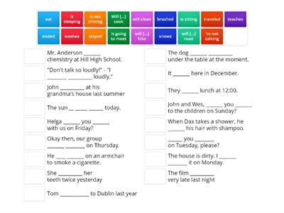 Mixed Tenses Matched