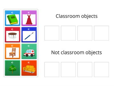 Classify classroom objects