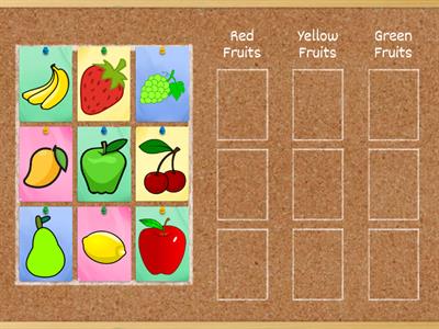 Sorting each fruit by its colour