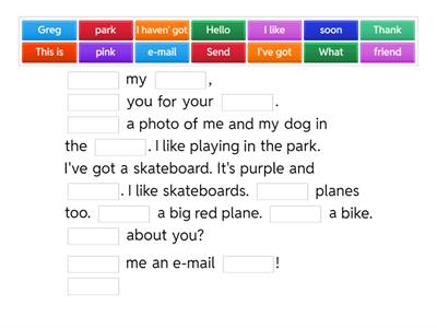 Happy Street - Unit 5 - Greg's e-mail