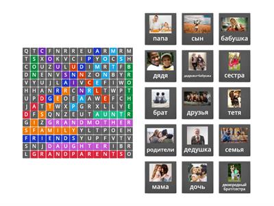  GG1 Unit 1.1 Family wordsearch