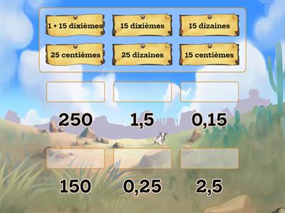 Apparier fractions et décimaux