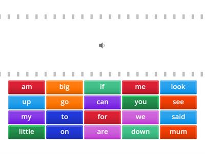 Sight Words K - List 1