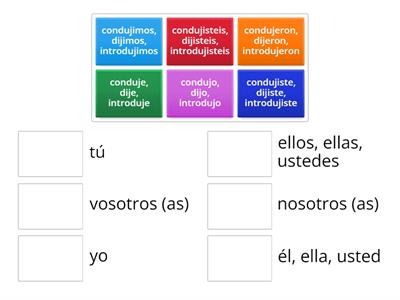 Pretérito Indefinido - irregulares 3 (conducir, decir, introducir y muchos otros más)