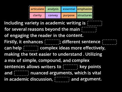 Academic Writing - Adding Variety