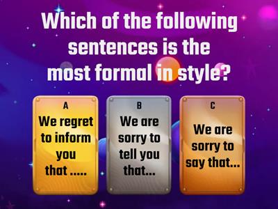 Formal and Informal sentences