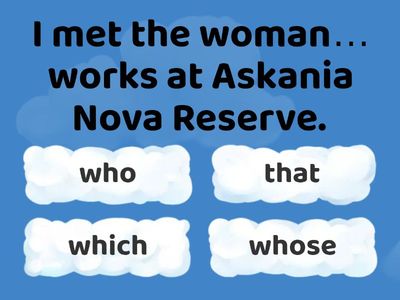 Choose All Correct Relative Pronouns