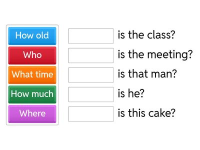wh questions simple + answers dictation