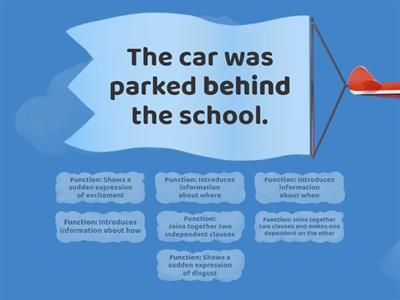 Conjunctions, Prepositions, and Interjections Functions Match