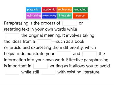 PREP 2025 Paraphrasing  - What is it?