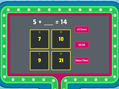 Missing Addends Gameshow