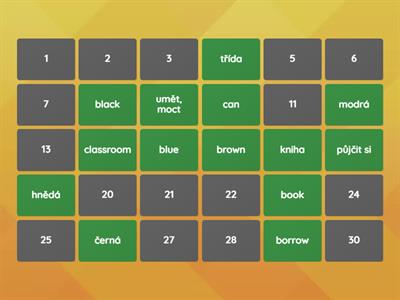 Happy Street Unit 2 part 1 - vocabulary CZ-EN