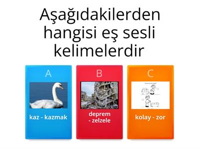 Eş sesli kelimeler