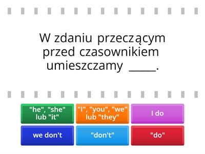 ZDANIA PRZECZĄCE I PYTANIA W CZASIE PRESENT SIMPLE
