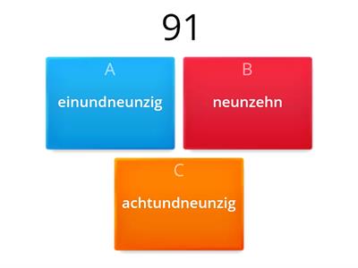 Zahlen Wiederholung DaF (1-100)